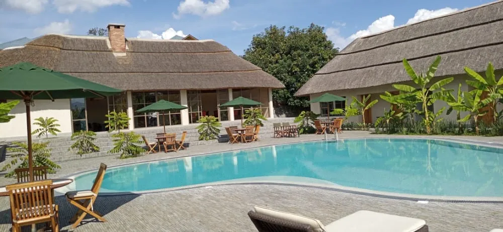 Swimming pool and surrounding terrace — The Bishops House
