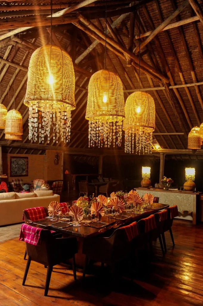 Pendant lighting in the evening — Mara Siana Tented Camp