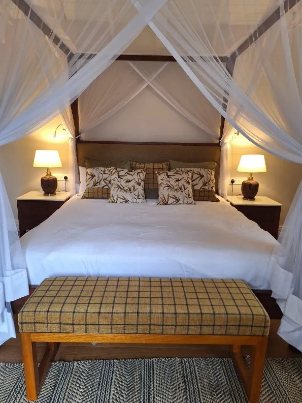 Frontal view of the bed and headboard — State House Road, Nairobi
